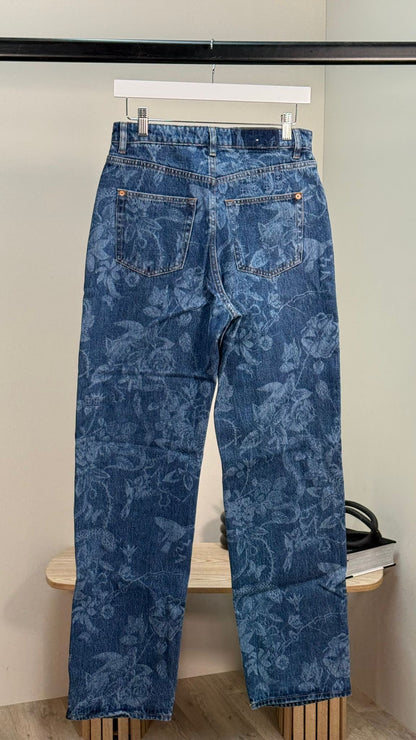 Ksubi Blue Denim Florall Jeans - 28"