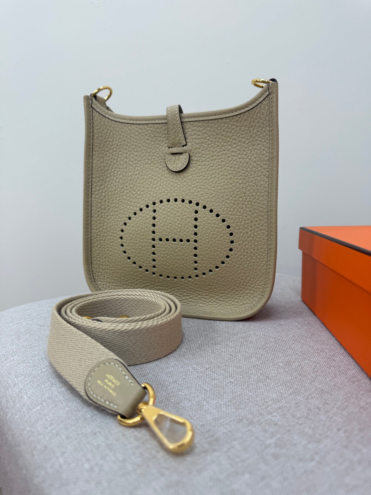 Hermès Mini Evelyne 16 Trench Gold Hardware, Brand New
