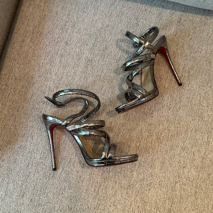 Christian Louboutin Silver Clessimo Alta 120 Heel - UK 5