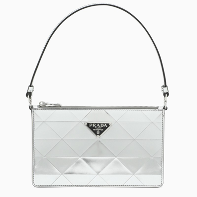Prada Silver Metallic Leather Mini-Bag