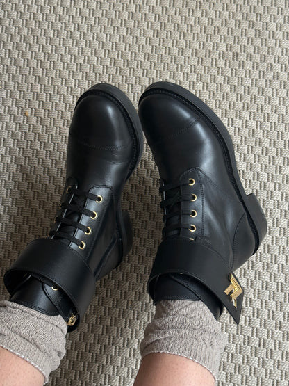 Louis Vuitton Black Wonderland Flat Ranger Boot-UK5