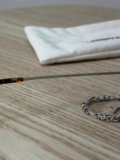 Alessandra Rich Silver Oval On-chain Sunglasses - One Size