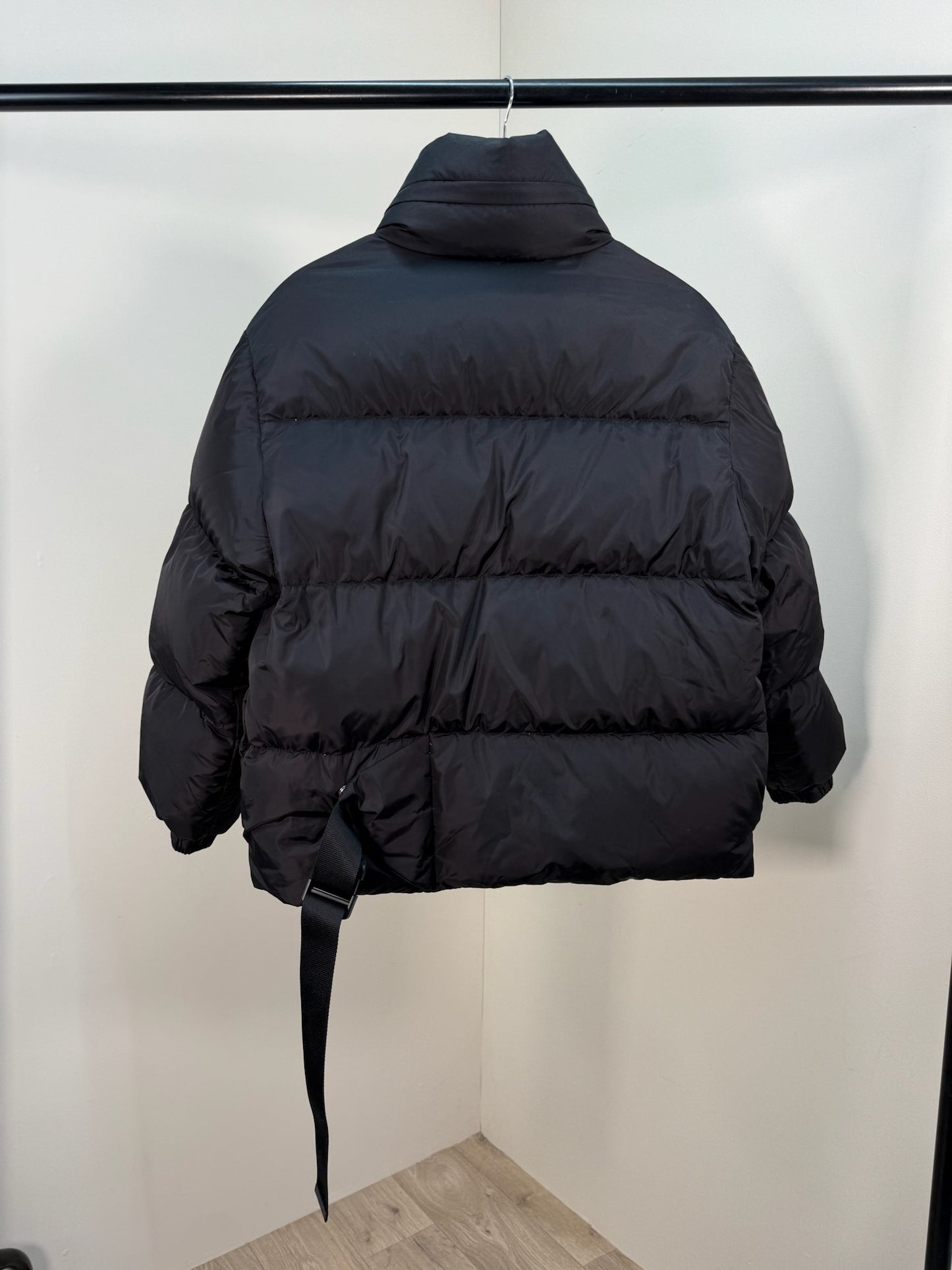 Prada Black Re-Nylon Belt Bag Padded Coat - 40/M