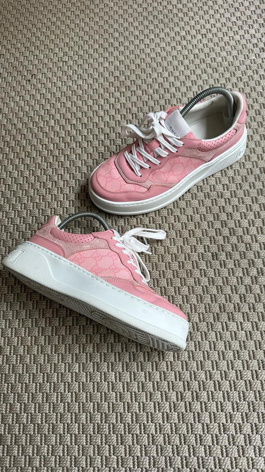 Gucci Pink GG Chunky B Trainers-UK 5