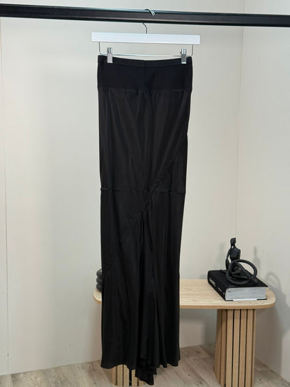 Rick Owens Black Long Silk Skirt - UK 8
