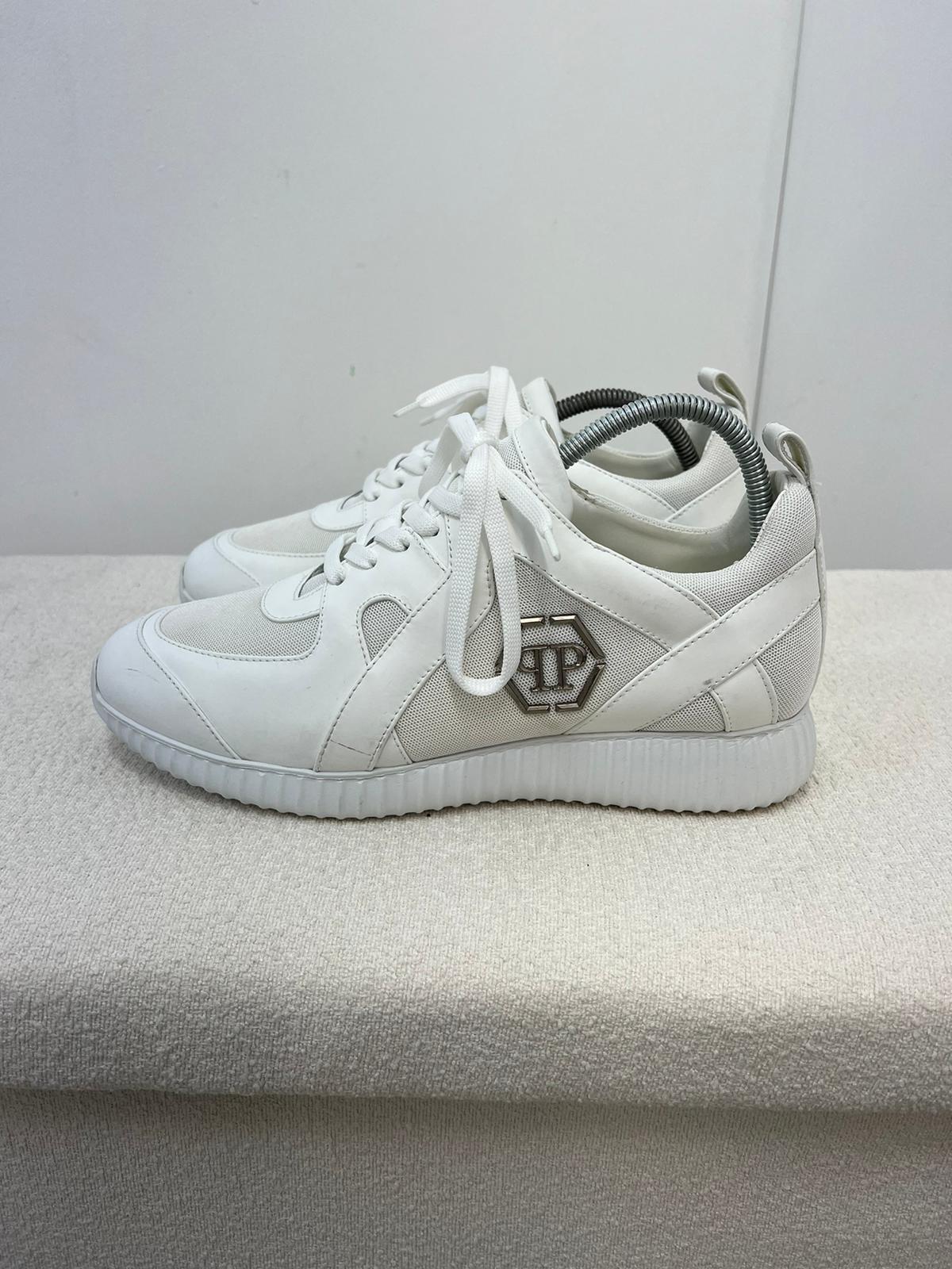 PHILLIP PLEIN White PP Predator Chunky Trainer - UK 8