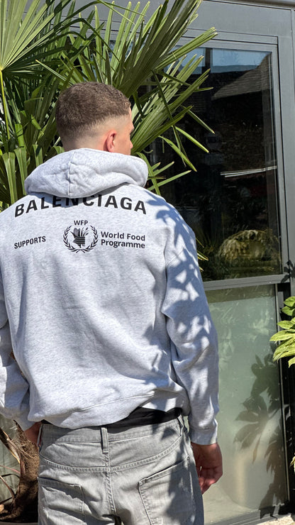 Balenciaga Grey WFP Political Hoodie – Medium