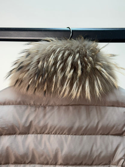 Moncler Lemming Fur Down Puffer Quilted Parka Jacket -Size 1/Small