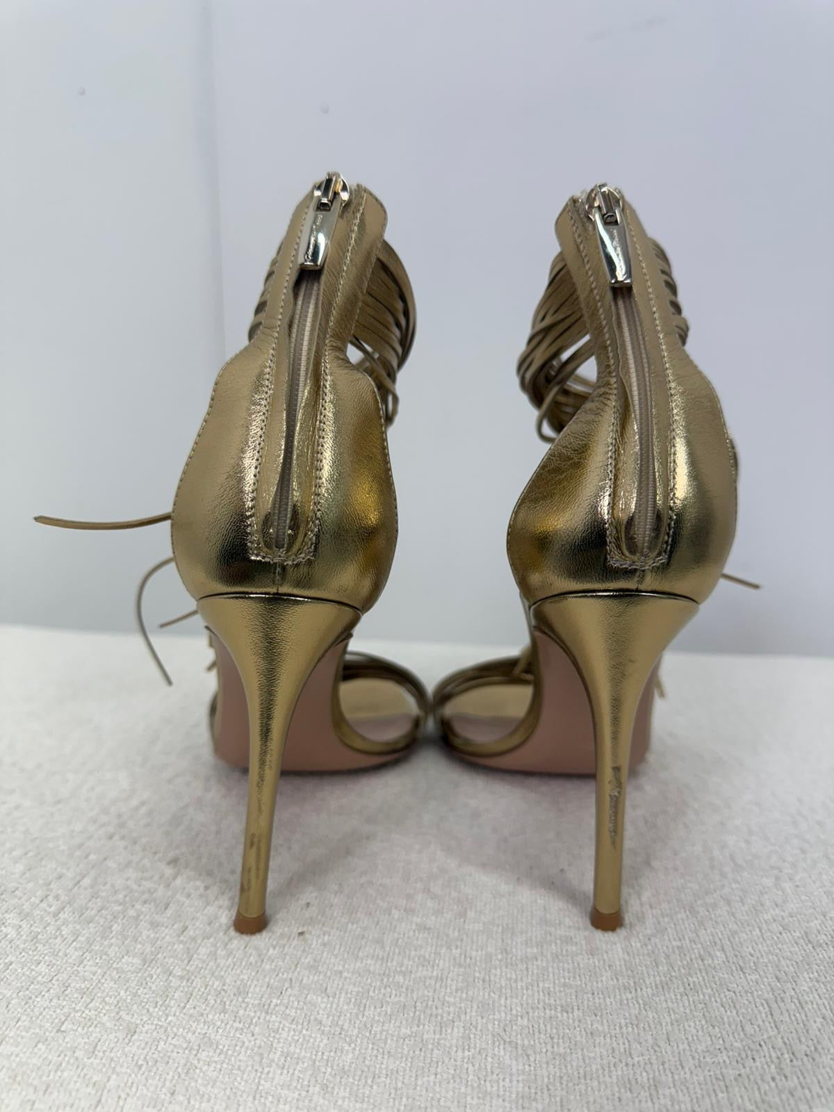 Gianvito Rossi Gold Tassel 'Noelle' Heels - UK 6