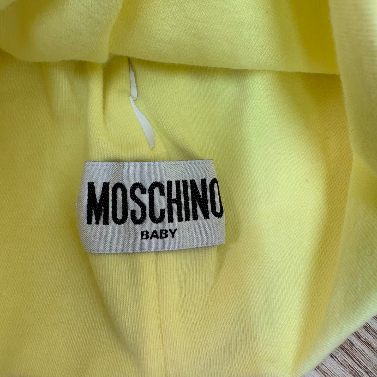 Kids Moschino Yellow Hat & Bib Set