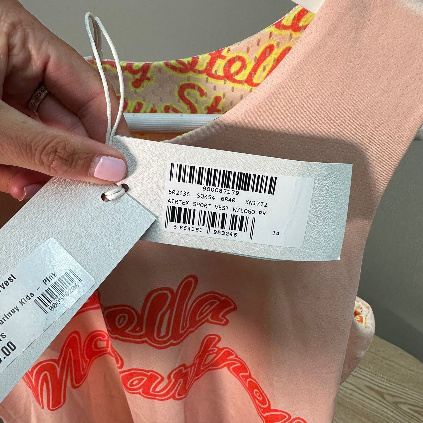 Kids Stella McCartney Reversible Pink Yellow Basketball Multi Logo Top – Age 14