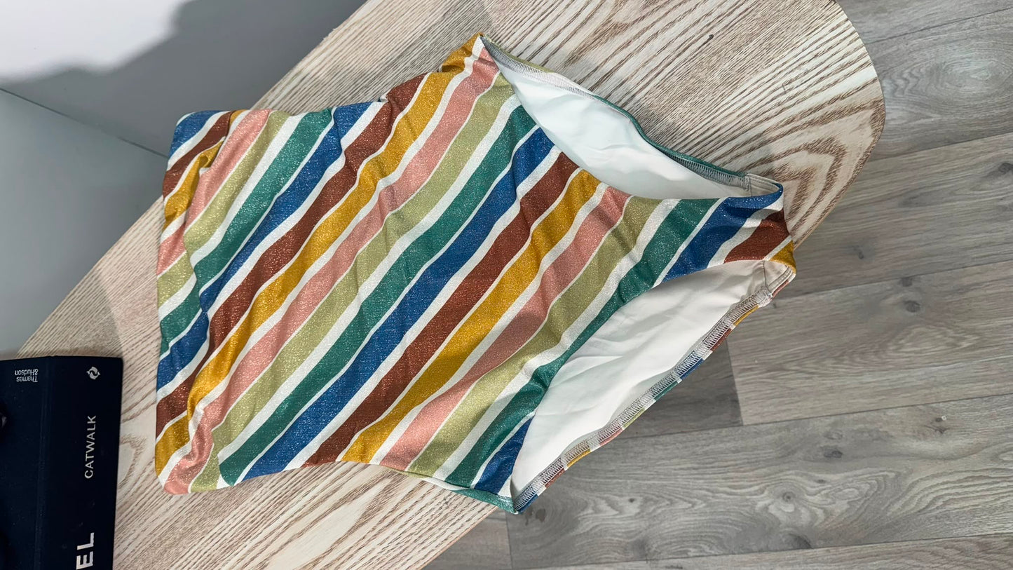 Zimmerman Everly Metallic Stripe Bandu Swimsuit, Brand New - UK 10. Small fitting so suited for UK 8