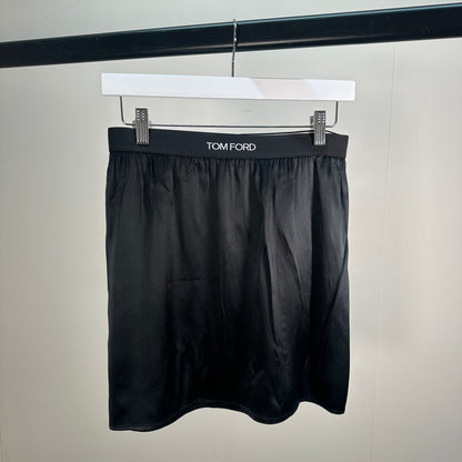 Tom Ford Black Silk Satin Skirt – Small