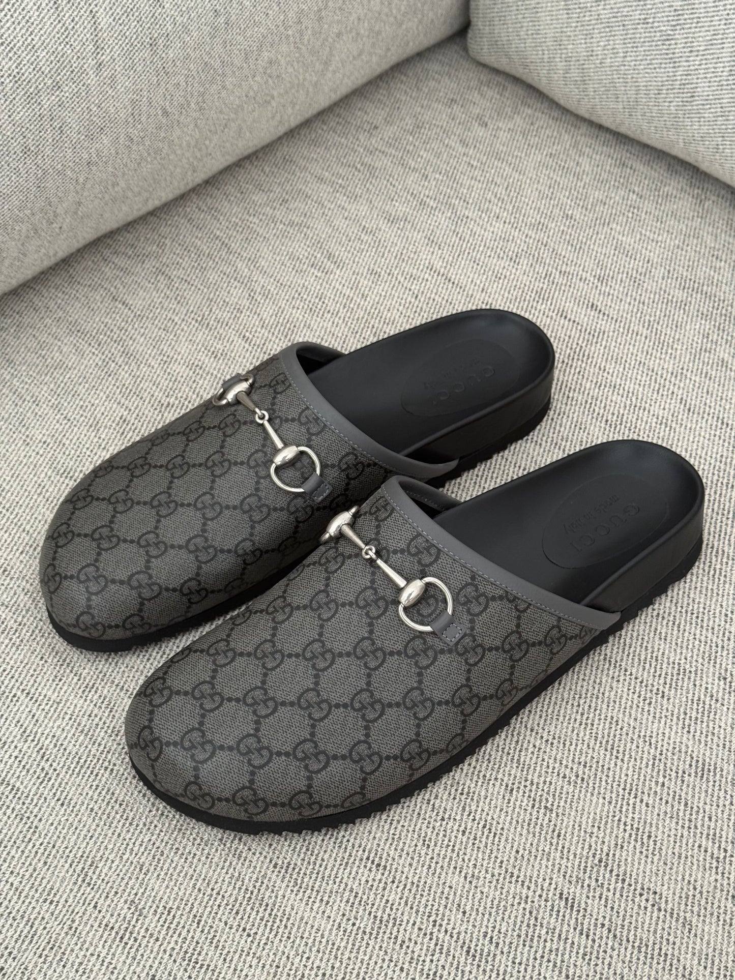 Gucci GG Horsebite Slider Mules- UK 10 Brand New
