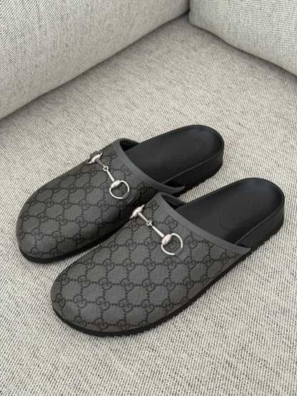 Gucci GG Horsebite Slider Mules- UK 10 Brand New