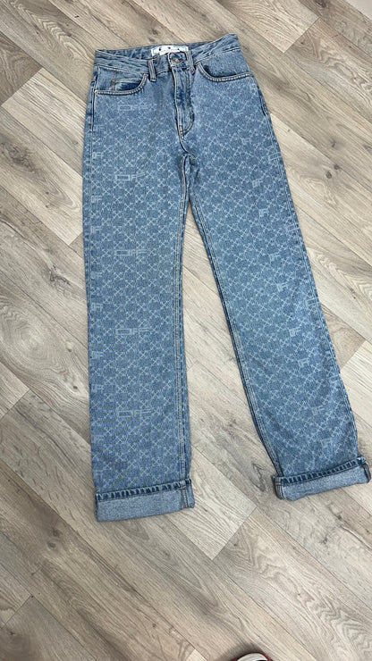 Off-White Denim Monogram Straight Jeans – W27