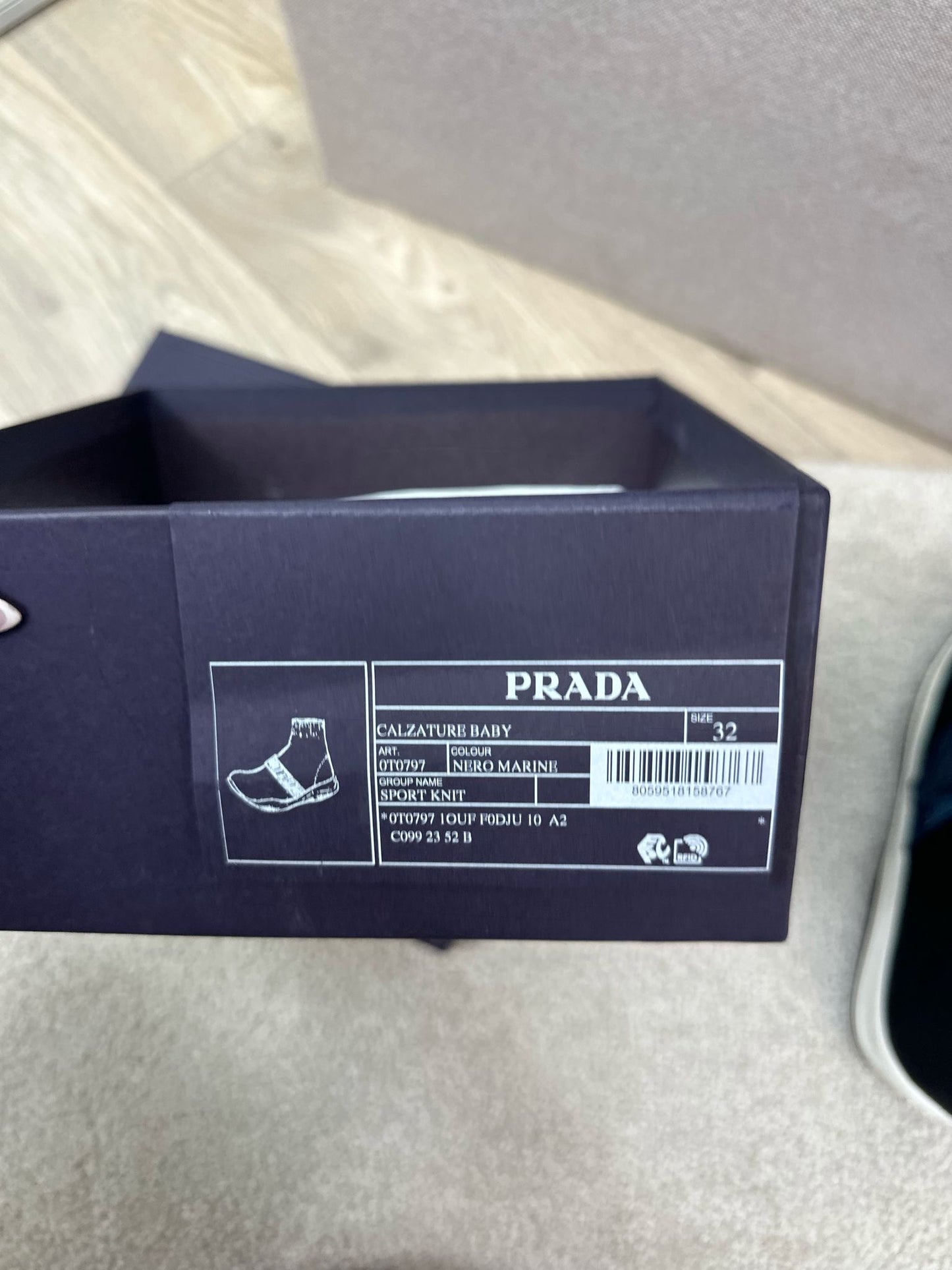 Prada Marine Sport Knit Boot Trainers - Eu 32