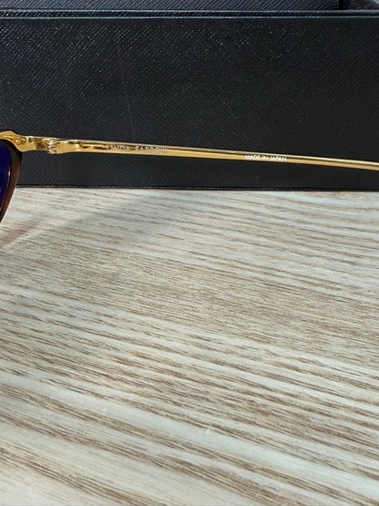 Linda Farrow Brown Tortoise Gold Skinny Cat Eye Lens Sunglasses - One Size