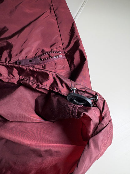 Prada Burgundy Wide Leg Technical Zip Shorts – Large