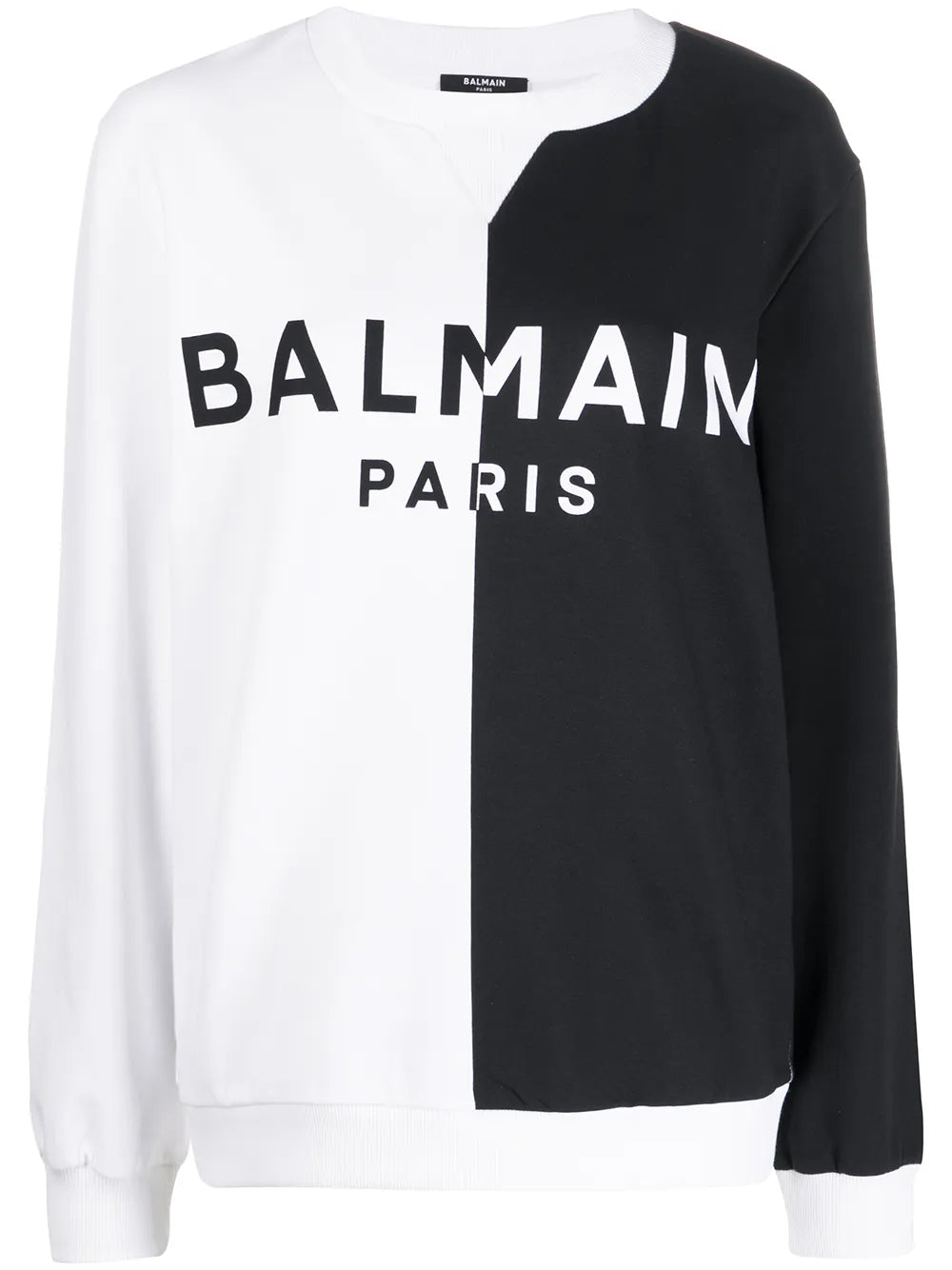 Balmain Black White 1/2 Logo Sweatshirt – Large
