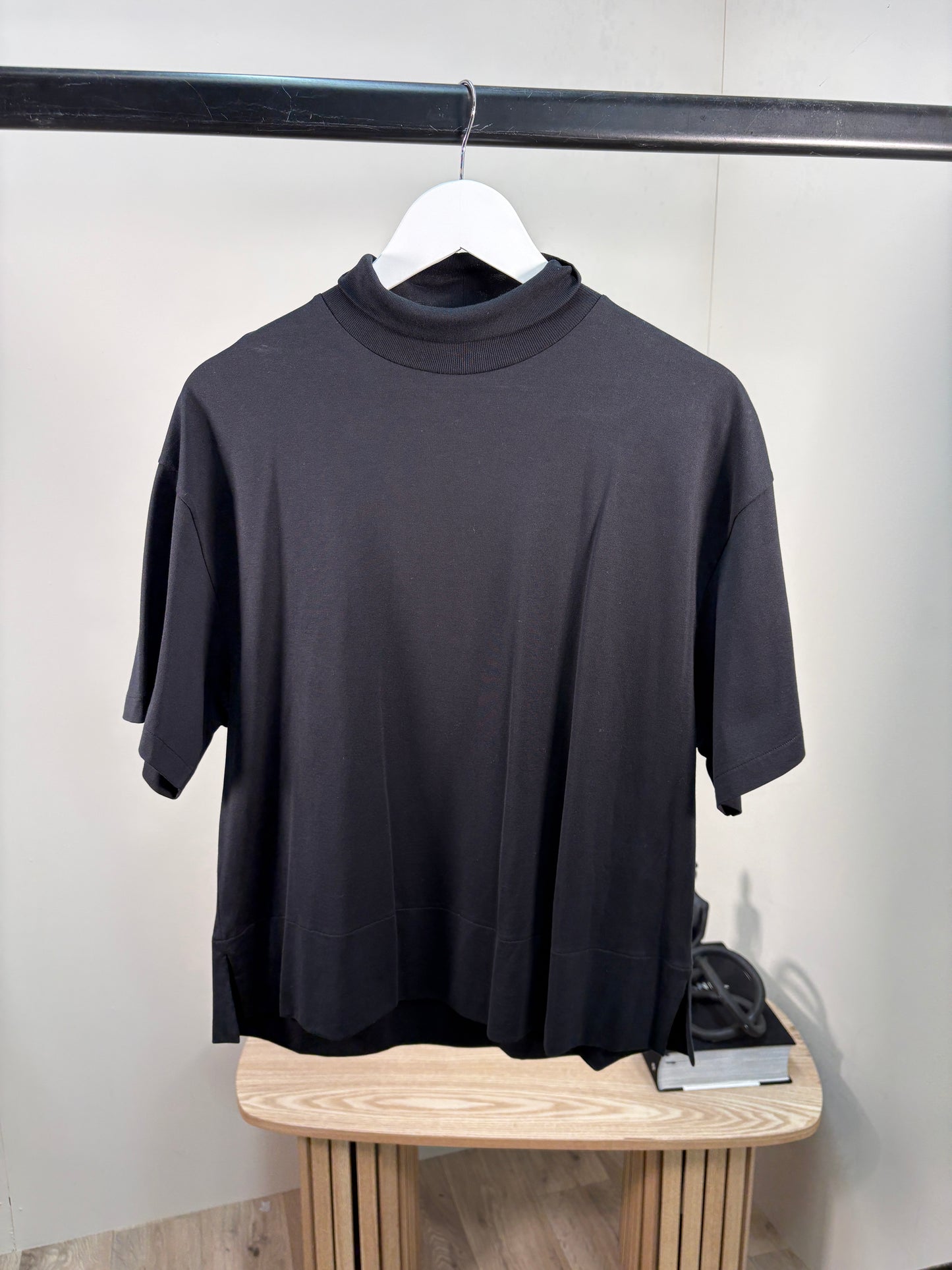 Acne Studio Black High Neck Top - small