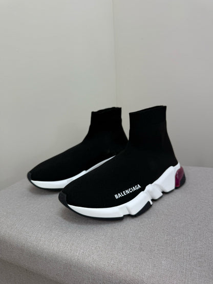Balenciaga Black White Pink Speed Trainers- UK 5