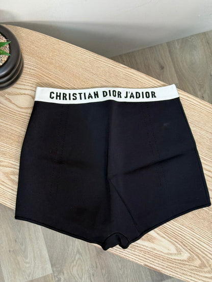 Dior White And Black Bralette High-Waisted Shorts Set - Large / Large