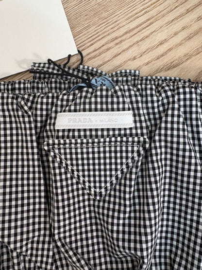 Prada Black & White Gingham Boob Tube - New In Tags 38/small
