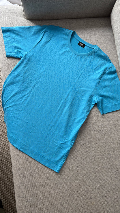 Fendi Blue FF Logo T-Shirt – UK Small