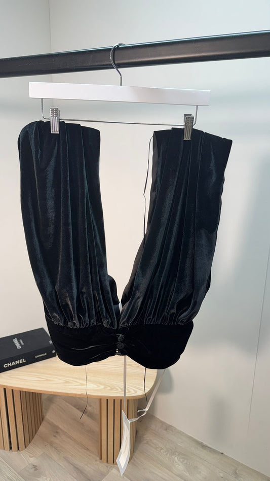 The Dolls House Black Suede Top – New In Tags L
