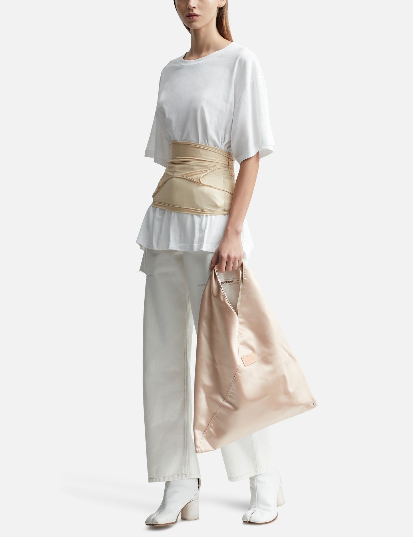 Maison Margiela Beige Camisole Top Layered Over A White T-shirt - New In Tags Small