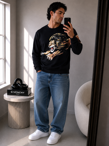 Givenchy Black Lion Print Sweatshirt - XL