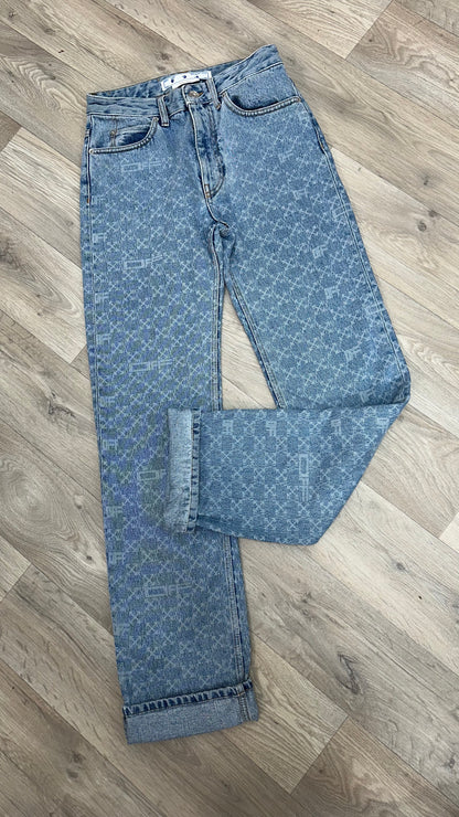 Off-White Denim Monogram Straight Jeans – W27