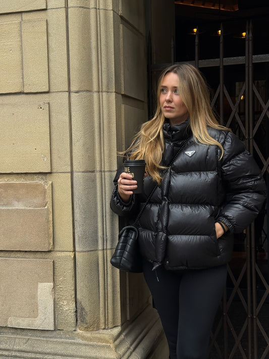 Prada Black Nylon Puffer Jacket-Small , Label 38