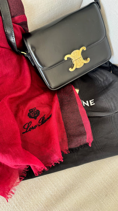 Celine Black Teen Triomphe Bag Black Calfskin