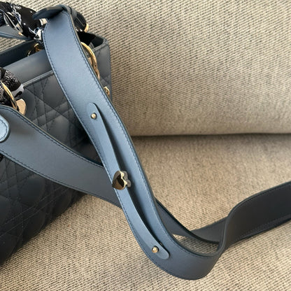 Christian Dior Small Dior My ABC Lady Dior Ombré Blu - In Box Inc Silk Twill And Long Strap