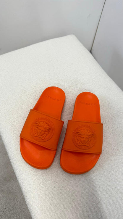 Kids Versace Orange Medusa Slider - EU 35 UK 2.5