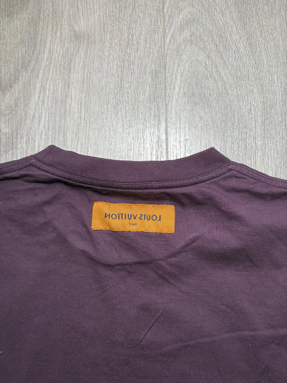 Louis Vuitton Burgundy Embossed LV T-Shirt -XXL