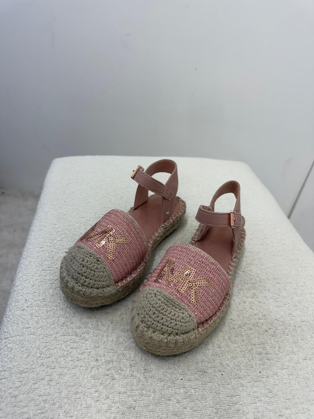 Kids Michael Kors Pink Espadrille Sandals- 11.5