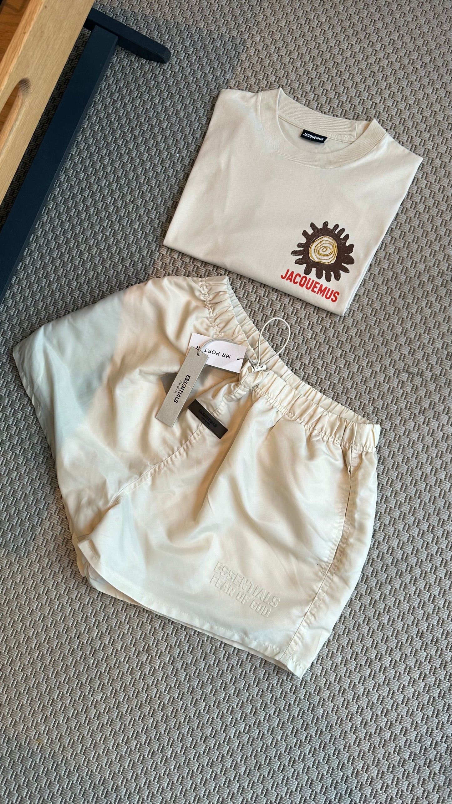 Essentials Cream Nylon Shorts – New In Tags Large