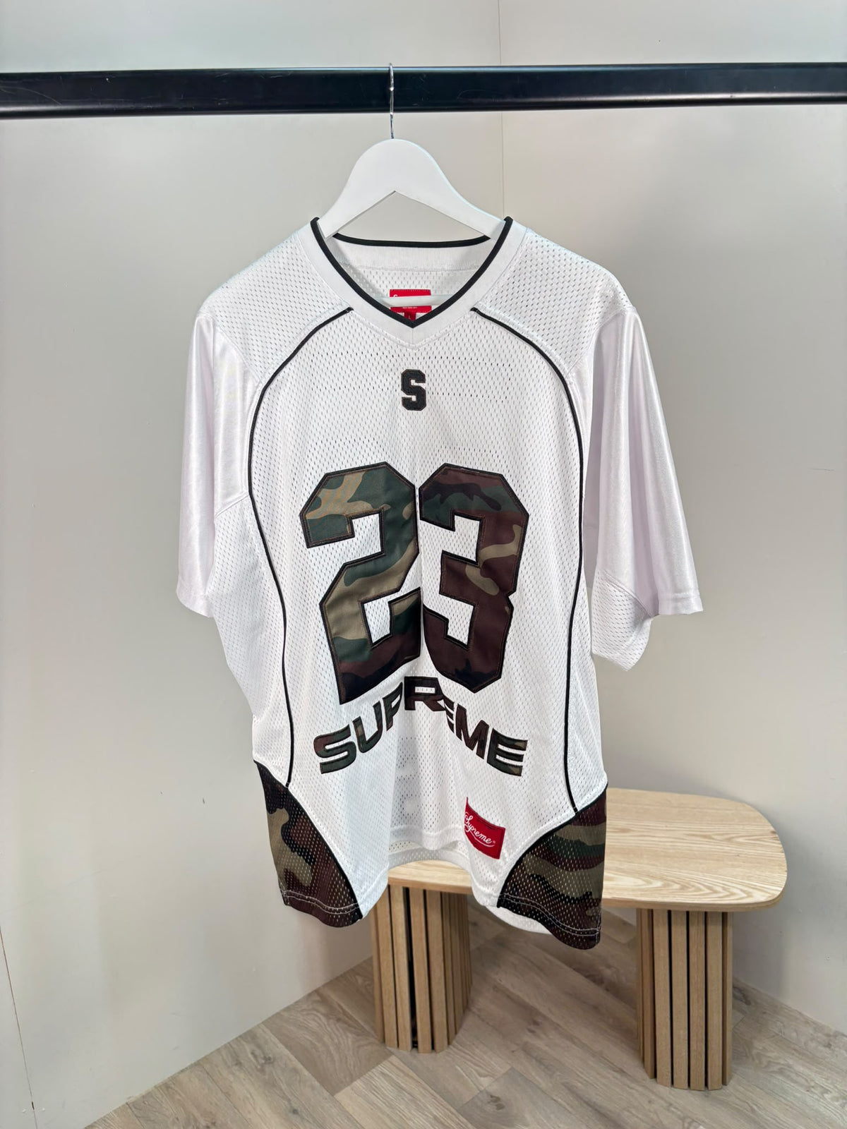 Supreme White Camo 23 Football Jersey - Large
