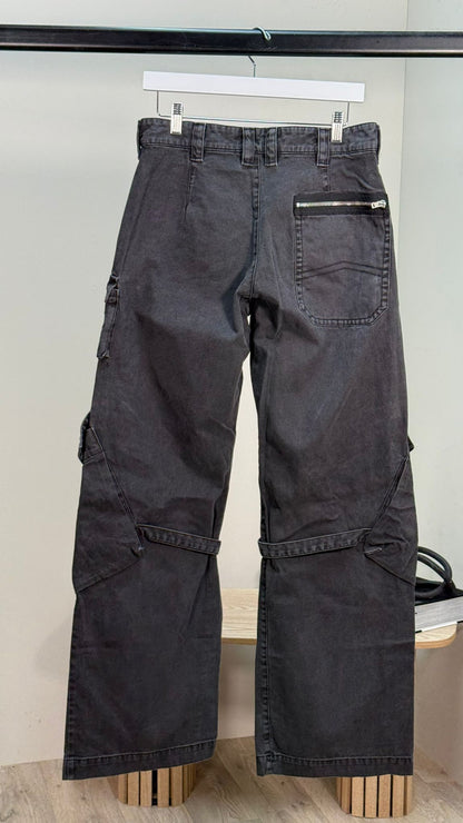 Acne Studios Black Denim Flared Combat Style Jeans - 36 (8-10)