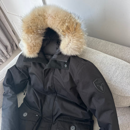 Nobis Yves Black Removable Fur Hood Parka Coat – Medium
