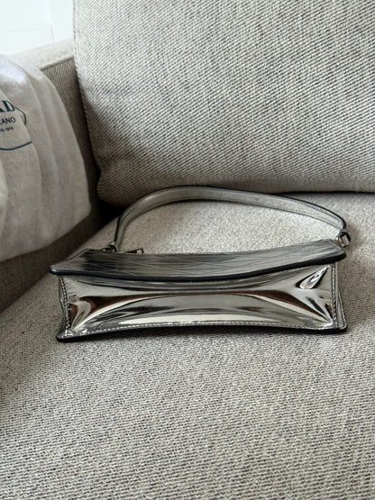 Prada Silver Metallic Leather Mini-Bag