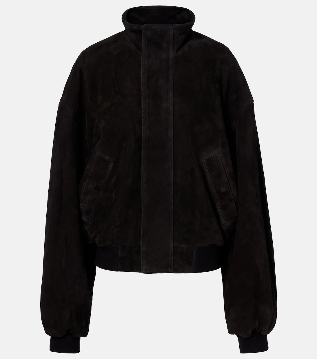 Balenciaga Black Suede Bomber Jacket - Small