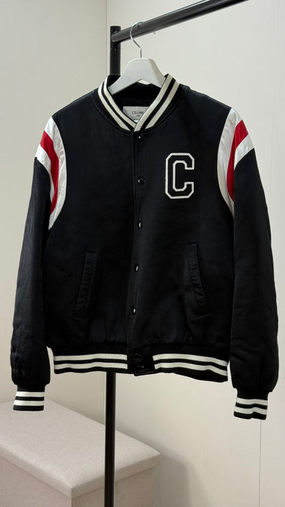 Celine Logo Varsity Bomber-50, UK Large