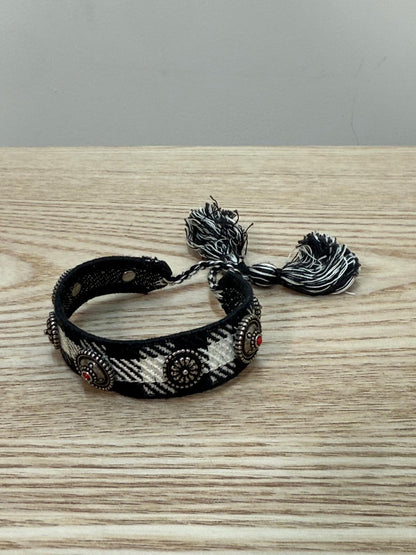 Dior Black White Checked Studs Bracelet - One Size