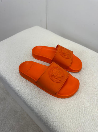 Kids Versace Orange Medusa Slider - EU 35 UK 2.5