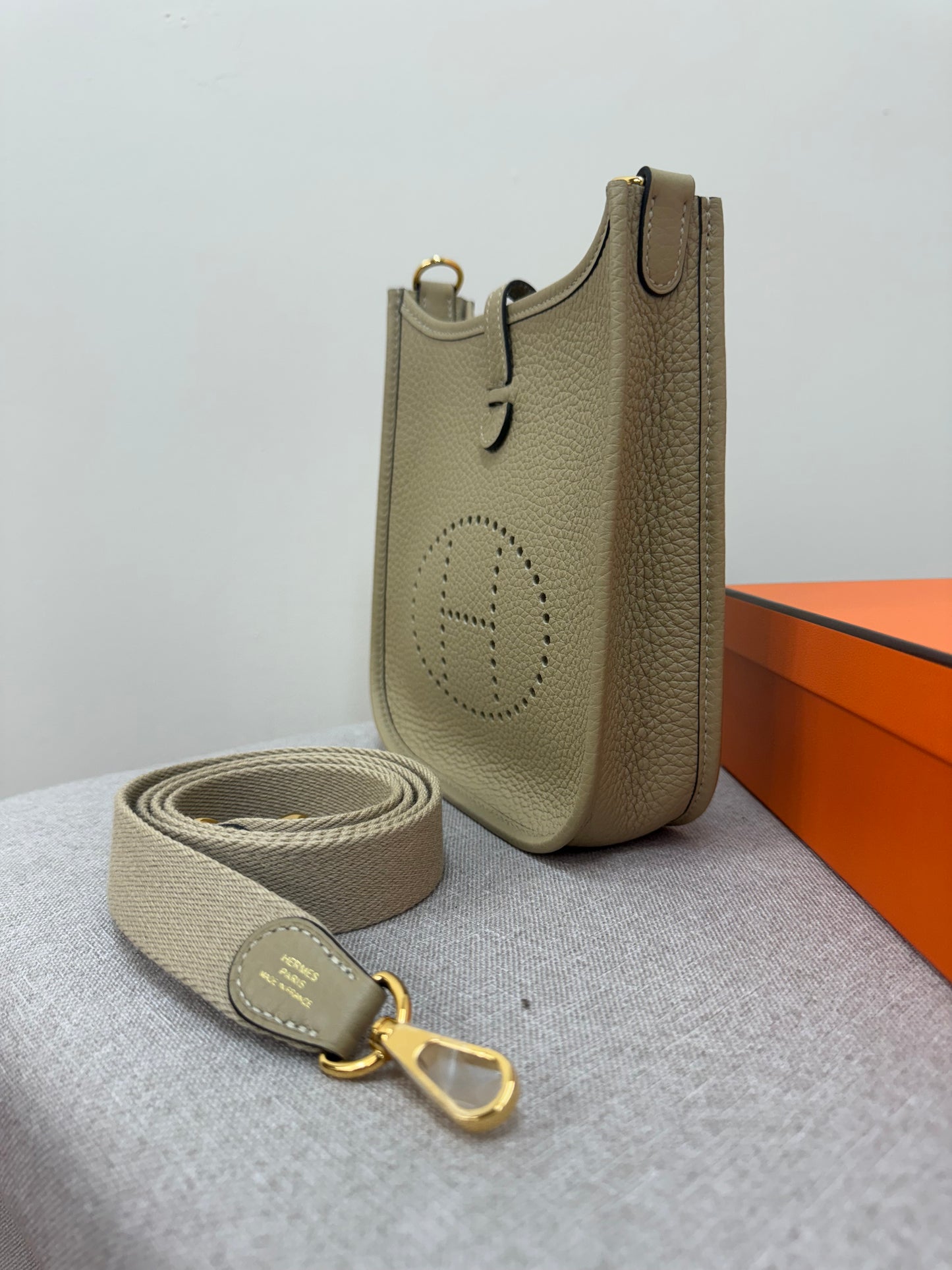 Hermès Mini Evelyne 16 Trench Gold Hardware, Brand New