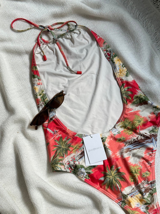Zimmermann Orange Hawaii Swimsuit New In Tags Size 2/UK12